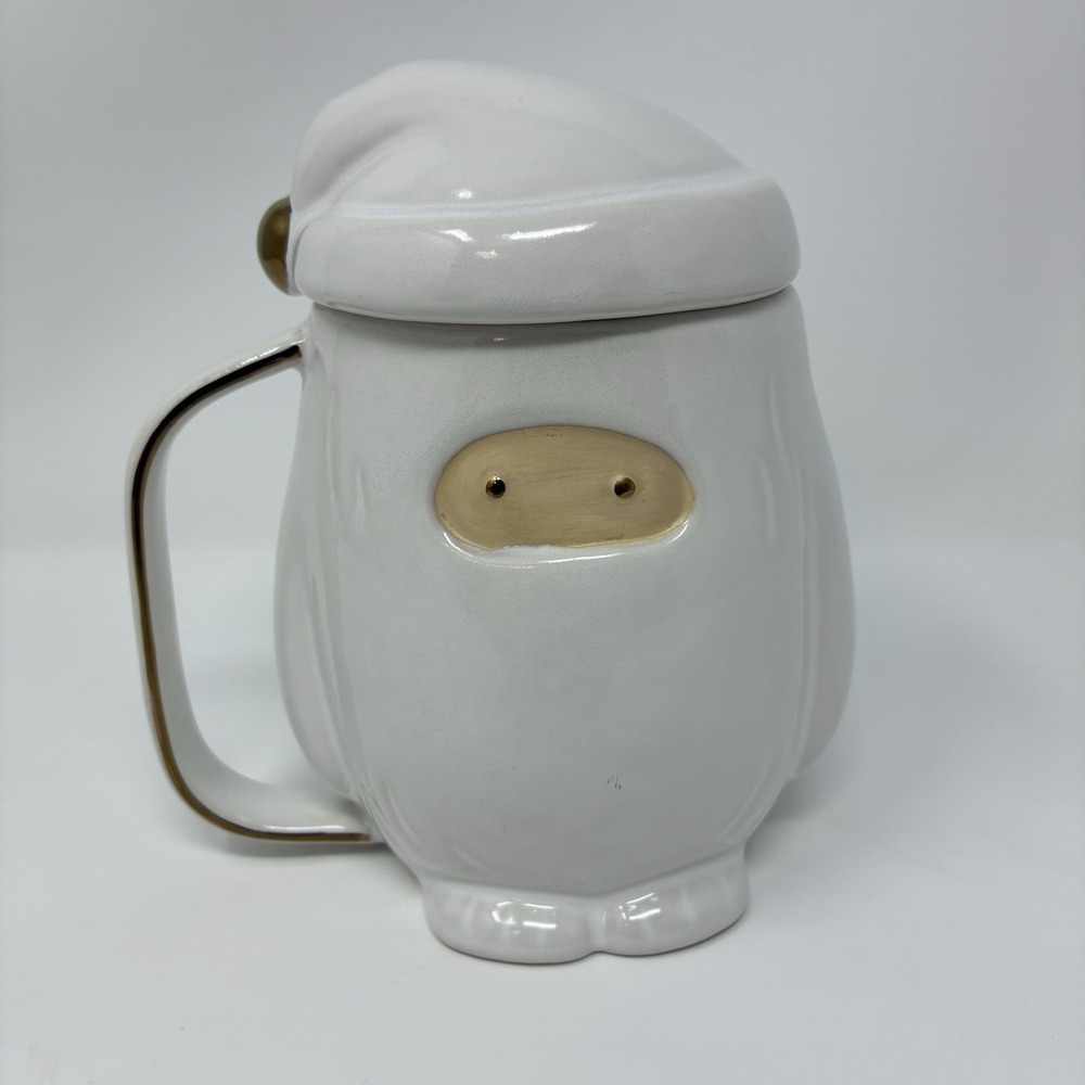 West Elm Yeti Figural Mug Big Foot Sasquatch Abominable Snowman With Lid 23oz